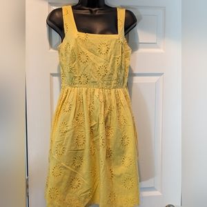 Eyelet mustard color dress size 7